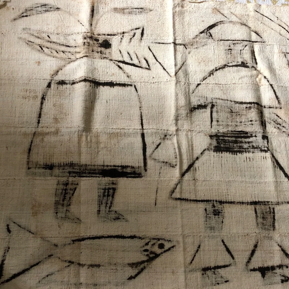 Authentic African Mud Cloth Senufo Korhogo Tapestry from the Ivory Coast
